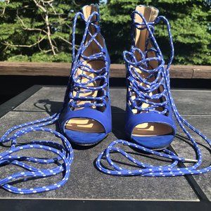 Cobalt Blue and White Heels